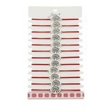 Martisor Bratara Elastica cu Pandantiv din Inox, Jolie, pentru Dama, Set 12 bucati, Snur Rosu Textil, Model Pomul Vietii - vivimall.ro