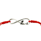 Martisor Bratara Impletita cu Pandantiv din Inox, Jolie, pentru Dama, Set 12 bucati, Snur Rosu Textil, Dimensiune Reglabila, Model Love Infinit - vivimall.ro