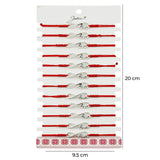 Martisor Bratara Impletita cu Pandantiv din Inox, Jolie, pentru Dama, Set 12 bucati, Snur Rosu Textil, Dimensiune Reglabila, Model Love Infinit - vivimall.ro