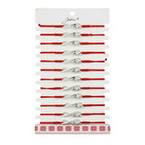Martisor Bratara Impletita cu Pandantiv din Inox, Jolie, pentru Dama, Set 12 bucati, Snur Rosu Textil, Dimensiune Reglabila, Model Love Infinit - vivimall.ro