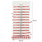 Martisor Bratara Impletita cu Pandantiv din Inox, Jolie, pentru Dama, Set 12 bucati, Snur Rosu Textil, Dimensiune Reglabila, Model Fluture - vivimall.ro