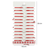 Martisor Bratara Impletita cu Pandantiv din Inox, Jolie, pentru Dama, Set 12 bucati, Snur Rosu Textil, Dimensiune Reglabila, Model Luna Stea - vivimall.ro