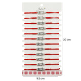 Martisor Bratara Impletita cu Pandantiv din Inox, Jolie, pentru Dama, Set 12 bucati, Snur Rosu Textil, Dimensiune Reglabila, Model Bufnita - vivimall.ro