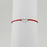 Bratara Martisor pentru Dama, Jolie, Model Fluture in Cerc, Set 12 bucati, Pandativ Argintiu din Inox cu Snur Rosu Ajustabil - vivimall.ro