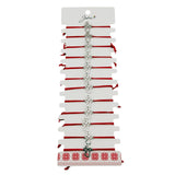 Bratara Martisor pentru Dama, Jolie, Model Inger, Set 12 bucati, Pandativ Argintiu din Inox cu Snur Rosu Ajustabil - vivimall.ro