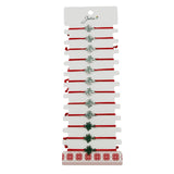 Bratara Martisor pentru Dama, Jolie, Model Copacul Vietii, Set 12 bucati, Pandativ Argintiu din Inox cu Snur Rosu Ajustabil - vivimall.ro