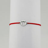 Bratara Martisor pentru Dama, Jolie, Model Inger in Cerc, Set 12 bucati, Pandativ Argintiu din Inox cu Snur Rosu Ajustabil - vivimall.ro