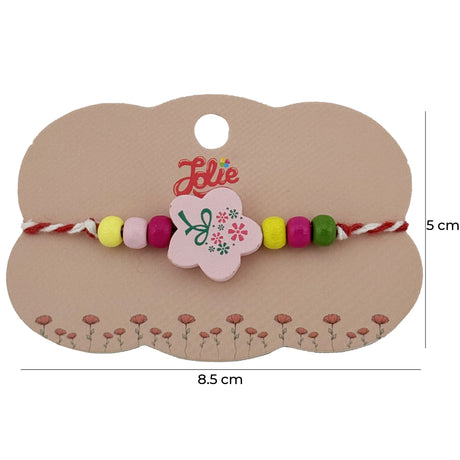 Bratara Martisor pentru Copii, Jolie, Pandativ Floare, cu Margele Multicolore, Snur Alb/Rosu, Roz/Multicolor - vivimall.ro