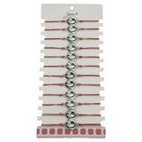 Bratara Martisor pentru Dama, Jolie, Model Rotund cu Ghiocel, Set 12 bucati, Pandativ din Aliaj cu Print Traditional, Snur Ajustabil Impletit, Alb/Rosu - vivimall.ro