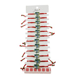 Bratara Martisor pentru Dama, Jolie, Model Casuta, Set 12 bucati, Pandativ Auriu din Inox cu Snur Rosu Ajustabil - vivimall.ro