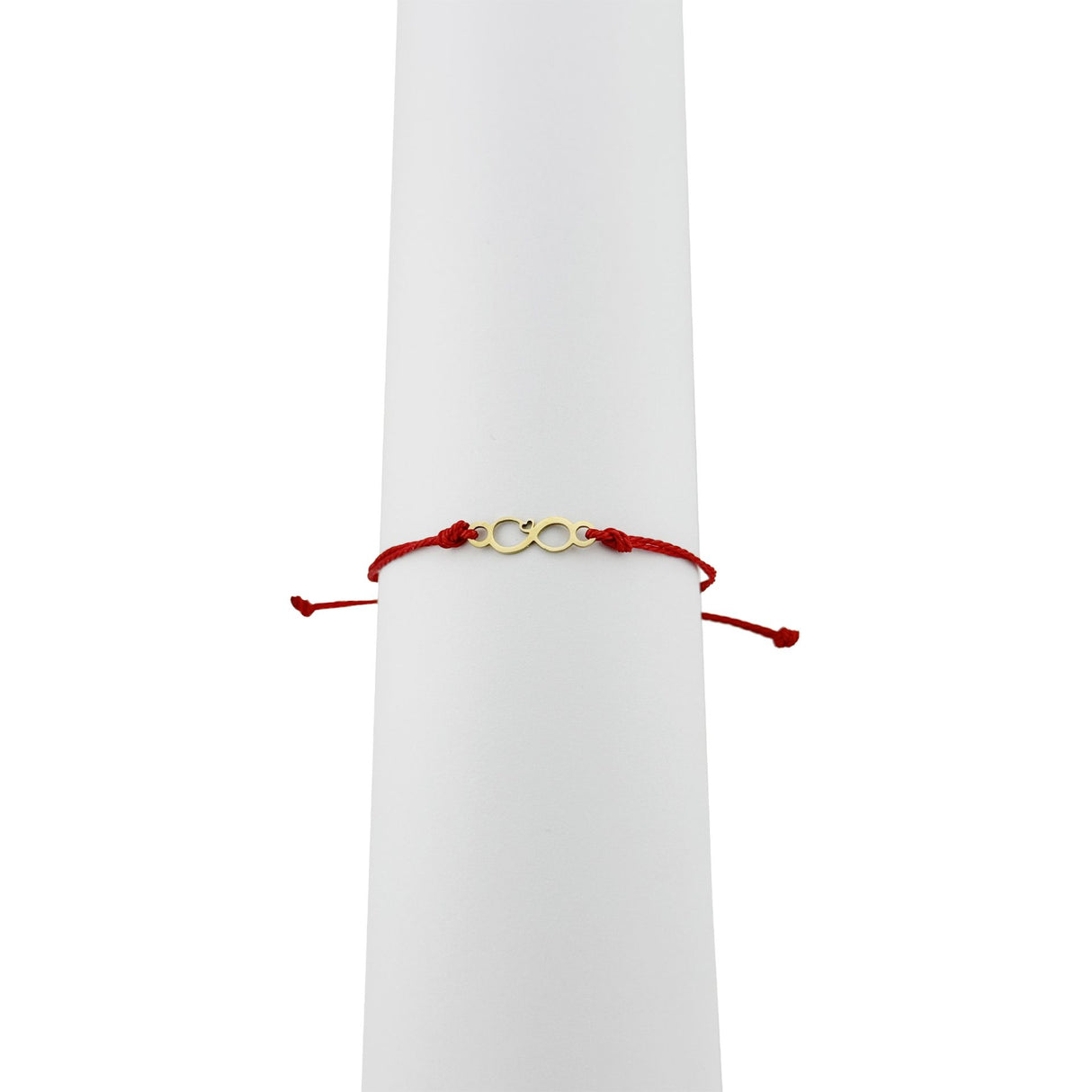 Bratara Martisor pentru Dama, Jolie, Model Infinit, Set 12 bucati, Pandativ din Inox Auriu, Snur Ajustabil Impletit, Rosu - vivimall.ro