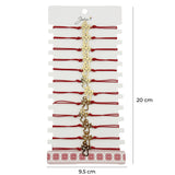 Bratara Martisor pentru Dama, Jolie, Model Ingeras, Set 12 bucati, Pandativ Auriu din Inox cu Snur Rosu Ajustabil - vivimall.ro