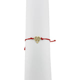 Bratara Martisor pentru Dama, Jolie, Model Copac in Inima, Set 12 bucati, Pandativ din Inox Auriu, Snur Ajustabil Impletit, Rosu - vivimall.ro