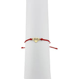 Bratara Martisor pentru Dama, Jolie, Model Inima Mama, Set 12 bucati, Pandativ din Inox Auriu, Snur Ajustabil Impletit, Rosu - vivimall.ro