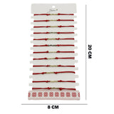 Bratara Martisor pentru Dama, Jolie, Model Mama, Set 12 bucati, Pandativ din Inox Auriu, Snur Ajustabil Impletit, Rosu - vivimall.ro