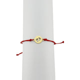 Bratara Martisor pentru Dama, Jolie, Model Picioruse, Set 12 bucati, Pandativ din Inox Auriu, Snur Ajustabil Impletit, Rosu - vivimall.ro