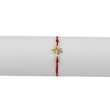 Bratara Martisor pentru Dama, Jolie, Model Copac, Set 12 bucati, Pandativ din Inox Auriu, Snur Ajustabil Impletit, Rosu - vivimall.ro