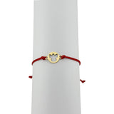 Bratara Martisor pentru Dama, Jolie, Model Inger, Set 12 bucati, Pandativ din Inox Auriu, Snur Ajustabil Impletit, Rosu - vivimall.ro