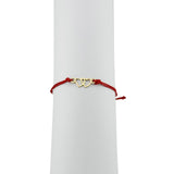Bratara Martisor pentru Dama, Jolie, Model Inima, Set 12 bucati, Pandativ din Inox Auriu, Snur Ajustabil Impletit, Rosu - vivimall.ro