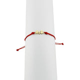 Bratara Martisor pentru Dama, Jolie, Model Familie, Set 12 bucati, Pandativ din Inox Auriu, Snur Ajustabil Impletit, Rosu - vivimall.ro