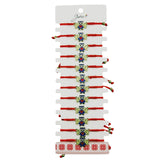 Martisor Bratara pentru Dama si Copii, Jolie, Model Bufnita Inteleapta cu Inimioara, Set 12 bucati, Pandantiv Emailat, Snur Reglabil, Rosu/Multicolor - vivimall.ro