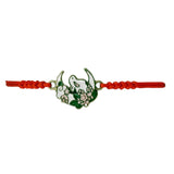 Martisor Bratara pentru Dama si Copii, Jolie, Model Iepuras pe Semiluna cu Flori, Set 12 bucati, Pandantiv Emailat, Snur Reglabil, Rosu/Multicolor - vivimall.ro