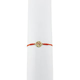 Set 12 brățări mărțișor damă Jolie Lucky, inox auriu hipoalergenic, șnur ajustabil roșu, cadou de 1 Martie