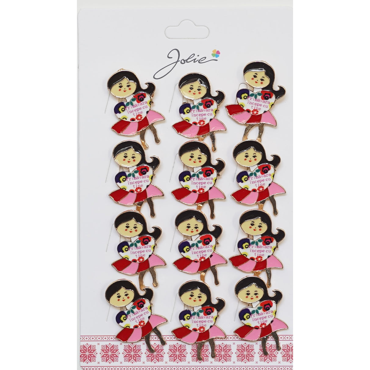 Set 12 Brose Martisor Primavara cu Mesaj Primavara Incepe cu Tine - vivimall.ro