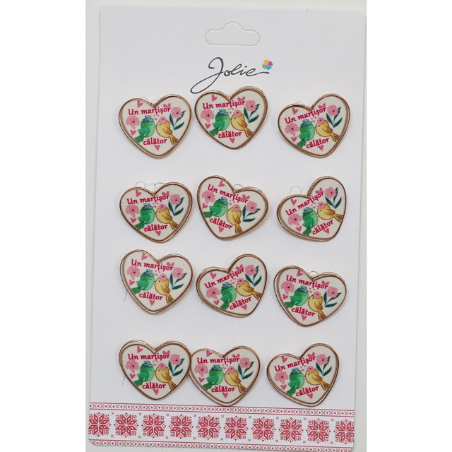 Set 12 Brose Martisor Primavara Inima Un Martisor Calator - vivimall.ro