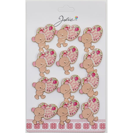 Set 12 Brose Martisor Primavara cu Mesaj Mami Te Iubesc - vivimall.ro