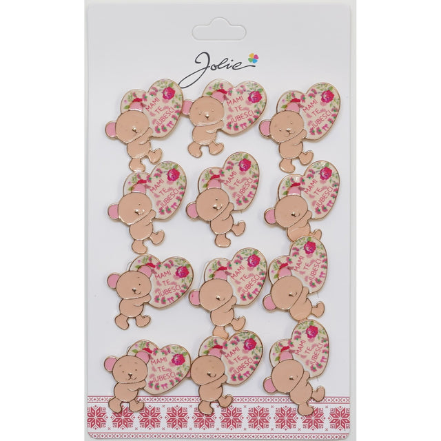 Set 12 Brose Martisor Primavara cu Mesaj Mami Te Iubesc - vivimall.ro