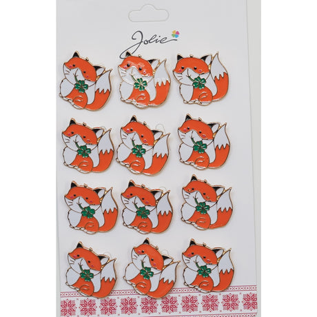 Set 12 Brose Martisor Vulpe cu Trifoi - vivimall.ro