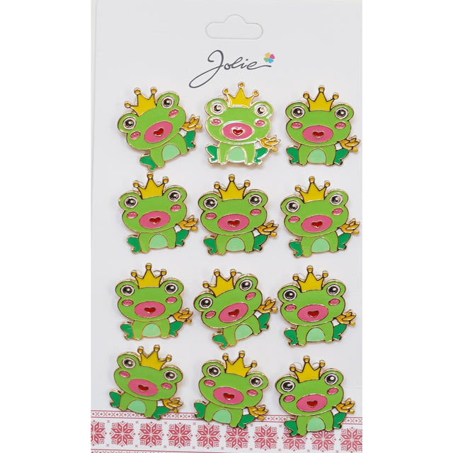 Set 12 Brose Martisor Primavara Broscuta cu Coronita - vivimall.ro