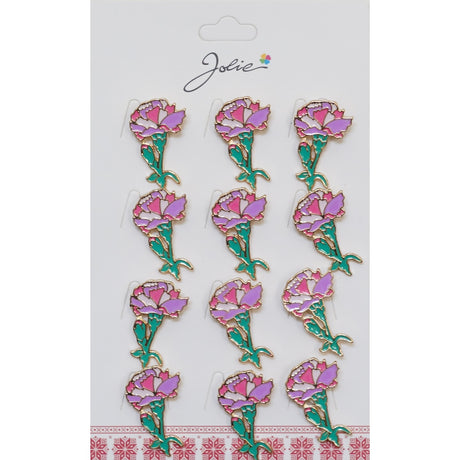 Set 12 Brose Martisor Garoafa Roz - vivimall.ro