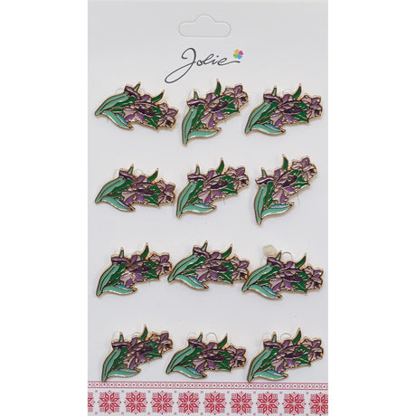 Set 12 Brose Martisor Flori Mov - vivimall.ro