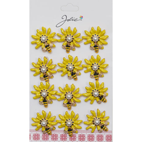 Set 12 Brose Martisor Albina pe Floare Galbena - vivimall.ro