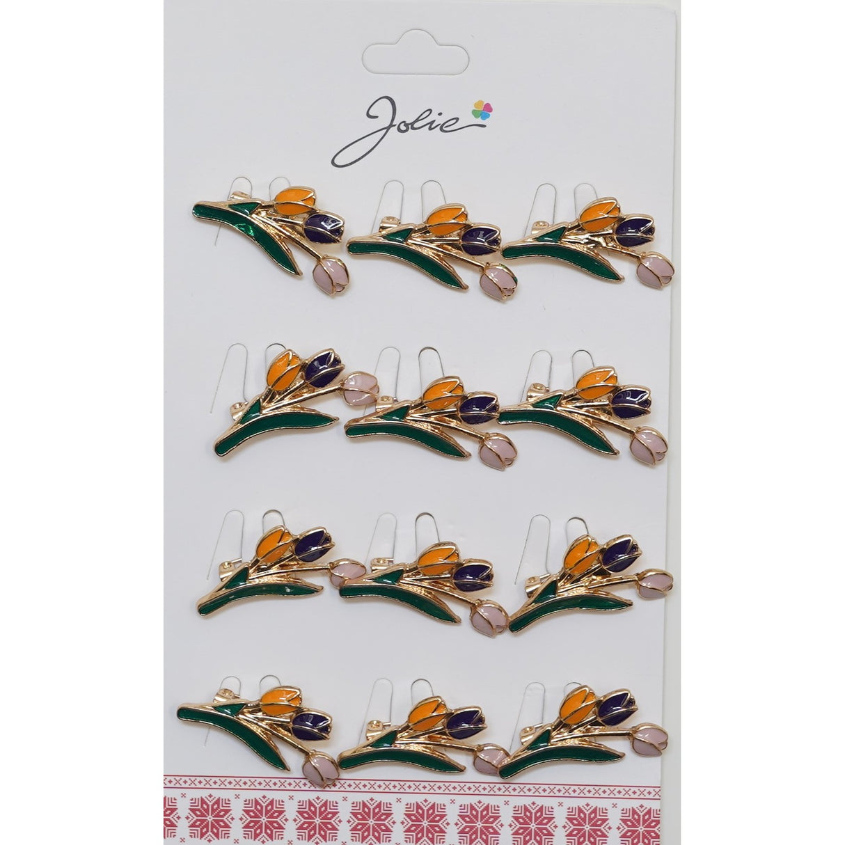 Set 12 Broșe Mărțișor Buchet 3 Lalele | Jolie - vivimall.ro