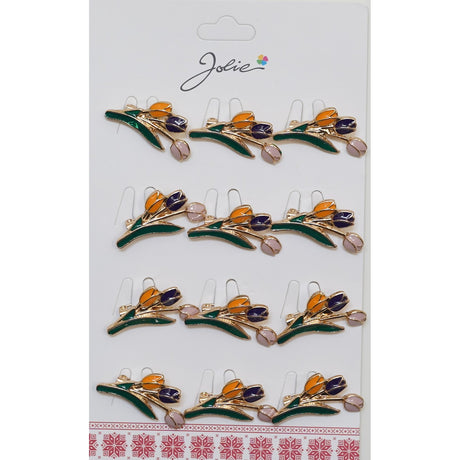 Set 12 Broșe Mărțișor Buchet 3 Lalele | Jolie - vivimall.ro
