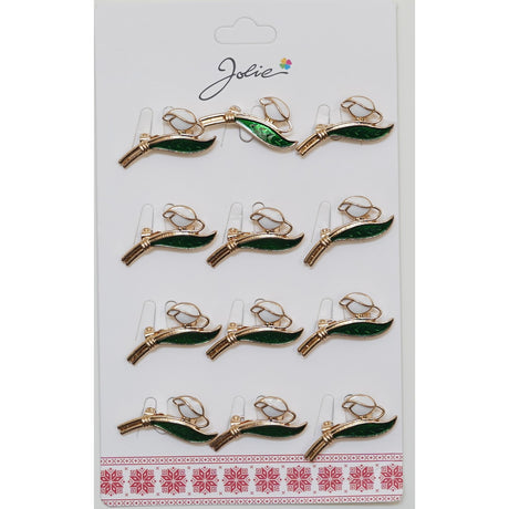 Set 12 Broșe Mărțișor Ghiocel Primăvară | Jolie - vivimall.ro