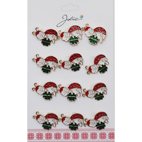 Set 12 Broșe Mărțișor Buburuză cu Trifoi | Jolie - vivimall.ro