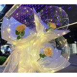 Trandafir Sampanie In Balon Cu Lumini Led | BellaLight - vivimall.ro