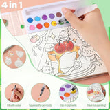 Set Carte de Colorat cu Acuarela, Flippy, Model Capibara, 20 Foi de Carton 200 gr, 12 Culori, 1 Pensula, 15.7 x 18.8 x 1.8 cm, Maro