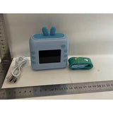 Set Camera Instantanee pentru Copii, Flippy, Ecran HD 2.4'', 24MP, 720P Video, 1200 mAh, cu Functie de Printare Alb-Negru, cablu USB-C, Bluetooth, Compatibil iOS/Android, Imprimare APP, Model Iepure, Albastru - vivimall.ro