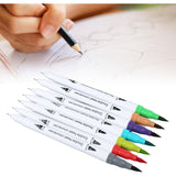 Set Carioci pe Baza de Apa, Vivimall, 2 in 1, pentru Pictura, Caligrafie, 100 Culori, Penar Negru, Corp Carioca Alb, 23.5 x 19.5 x 7.5 cm, Multicolor - vivimall.ro
