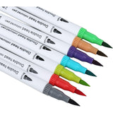 Set Carioci pe Baza de Apa, Vivimall, 2 in 1, pentru Pictura, Caligrafie, 72 Culori, Penar Negru, Corp Carioca Alb, 24.5 x 18.5 x 5 cm, Multicolor - vivimall.ro