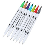 Set Carioci pe Baza de Apa, Vivimall, 2 in 1, pentru Pictura, Caligrafie, 72 Culori, Penar Negru, Corp Carioca Alb, 24.5 x 18.5 x 5 cm, Multicolor - vivimall.ro