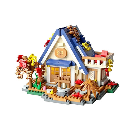 Set construcție Flippy Forest Log Cabin, 715 piese ABS multicolor, vedere de ansamblu a cutiei produsului