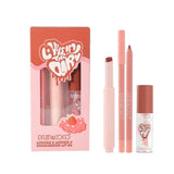Set pentru Buze Kevin&Coco Love Is In The Air, Flippy, Ruj 2.5g, Creion Contur 1.5g, Luciu de Buze 2.8g, Efect Hidratant & Volum, Nuanta 03 Chocolate Chip