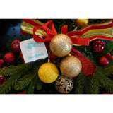 Set de 12 ornamente de brad, Vivimall, de tip Glob, Auriu/ Galben, din plastic, cu finisaj sclipitor , cutie  6  cm adancime x 30  cm inaltime x 18  cm lungime) - vivimall.ro