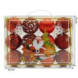 Set de 12 ornamente de brad, Vivimall, de tip Glob, Rosu, din polistiren, cu finisaj sclipitor , cutie  6  cm adancime x 23  cm lungime x 18  cm inaltime - vivimall.ro